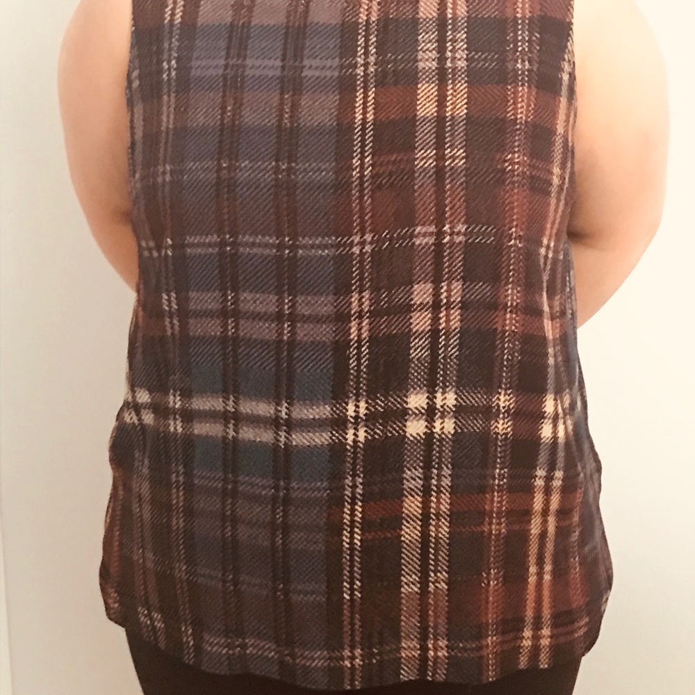Plaid Shell Blouse- Plus Size